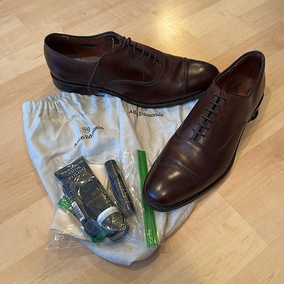Allen Edmonds Park Avenue Brown Leather Oxford Shoes + Bags and Kit